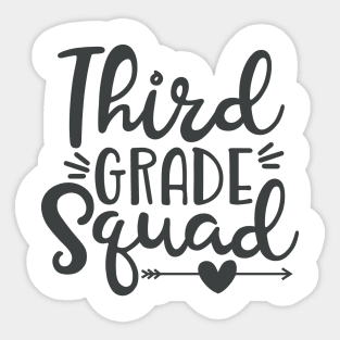 Third Grade Squad Back to School Student Kids Sticker